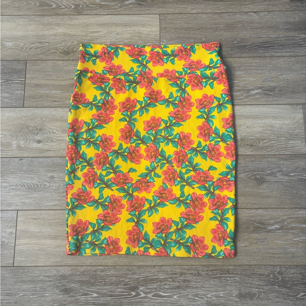 Lularoe Cassie Skirt Sz XL Cherry Blossom Casual Office Stretch Bloomcore Whimsy